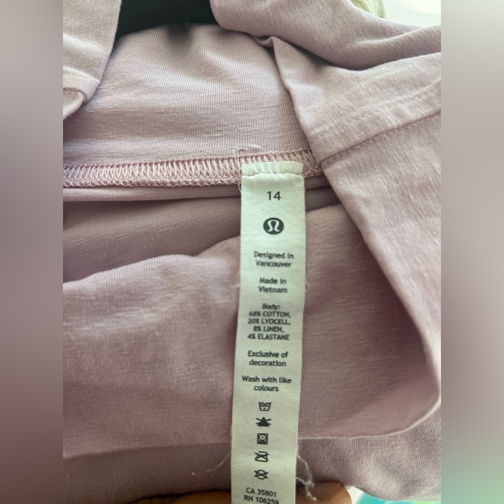 LULU LEMON | relaxed fit cotton blend turtleneck t shirt | size 14 - Picture 7 of 7